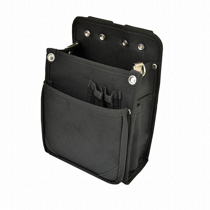 Marukin Nylon Waist Pouch with Inner Pocket, 2-Tier, Type B, Black