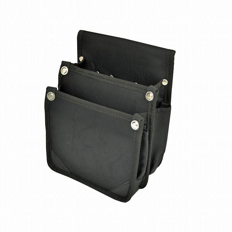 Marukin Nylon Waist Pouch with Inner Pocket, 2-Tier, Type A II, Black