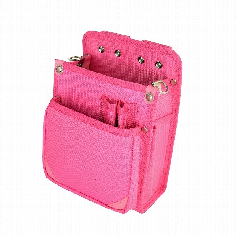 Marukin Nylon Waist Pouch with Inner Pocket, 2-Tier, Type B, Pink