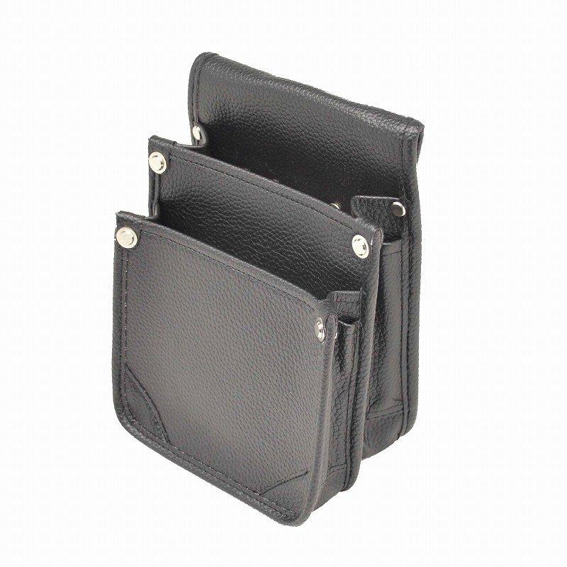 Marukin Leather Waist Pouch with Inner Pocket, Type A II, Black