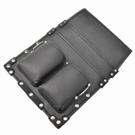Marukin Leather Kariwaku Nail Pouch with Inner Pocket, Type C, Black