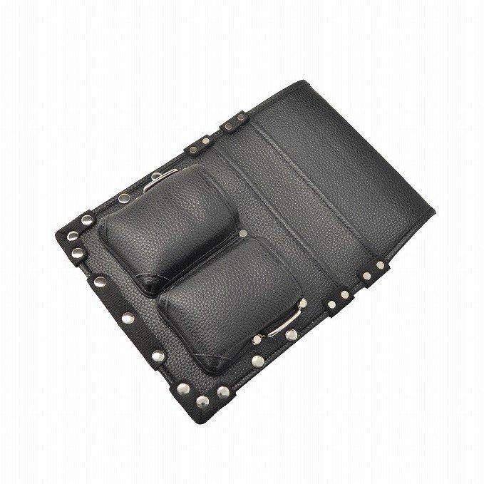 Marukin Leather Kariwaku Nail Pouch with Inner Pocket, Type C II, Black