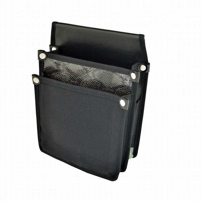Marukin Canvas Waist Pouch with Inner Pocket, Black Snake Pattern, Black YK-11