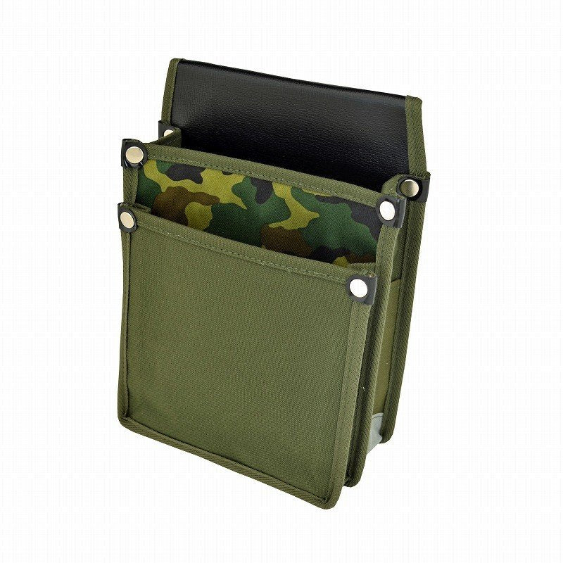 Marukin Canvas Waist Pouch with Inner Pocket, Olive Camouflage Pattern, Olive YK-18