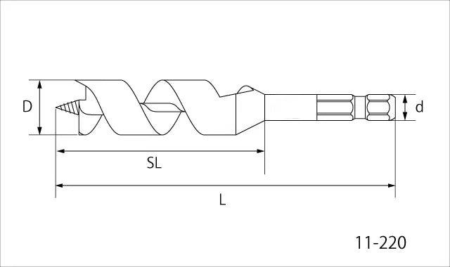 Star-M Lock Auger 22mm 11-220