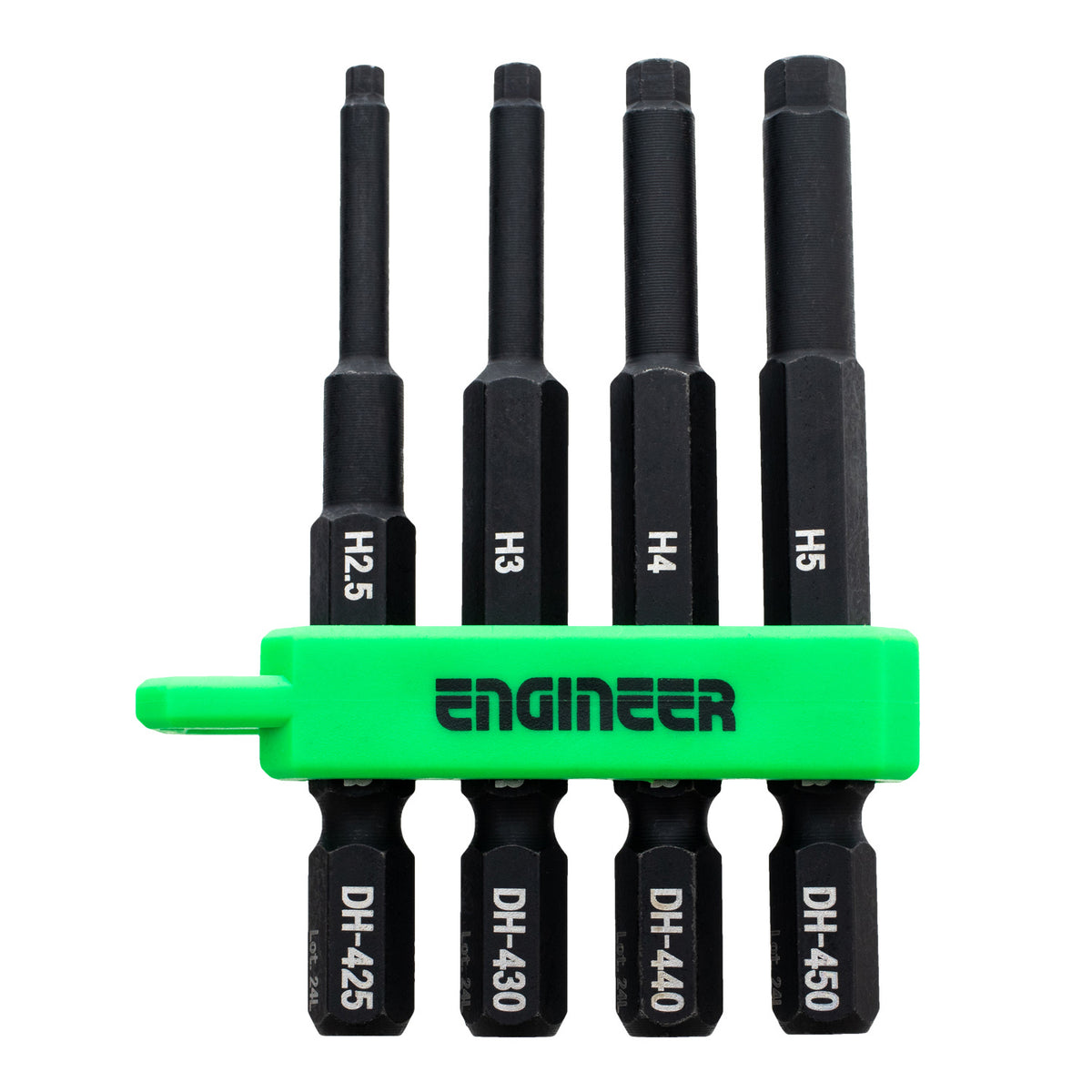Engineer Hex Middle Bit 4-Piece Set 2.5 to 5 mm DH-403