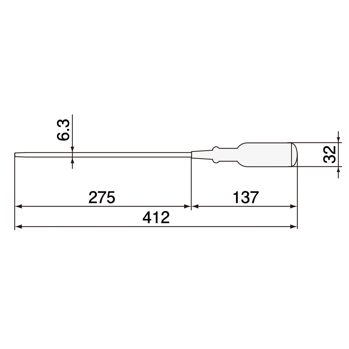 Engineer Long Grip Screwdriver Phillips No.2 300 mm Shaft DG-14
