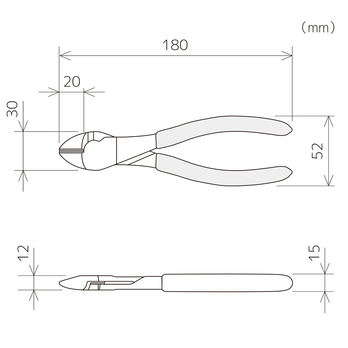 Engineer Tetsuwan Nippers Double Bevel 180 mm NK-47