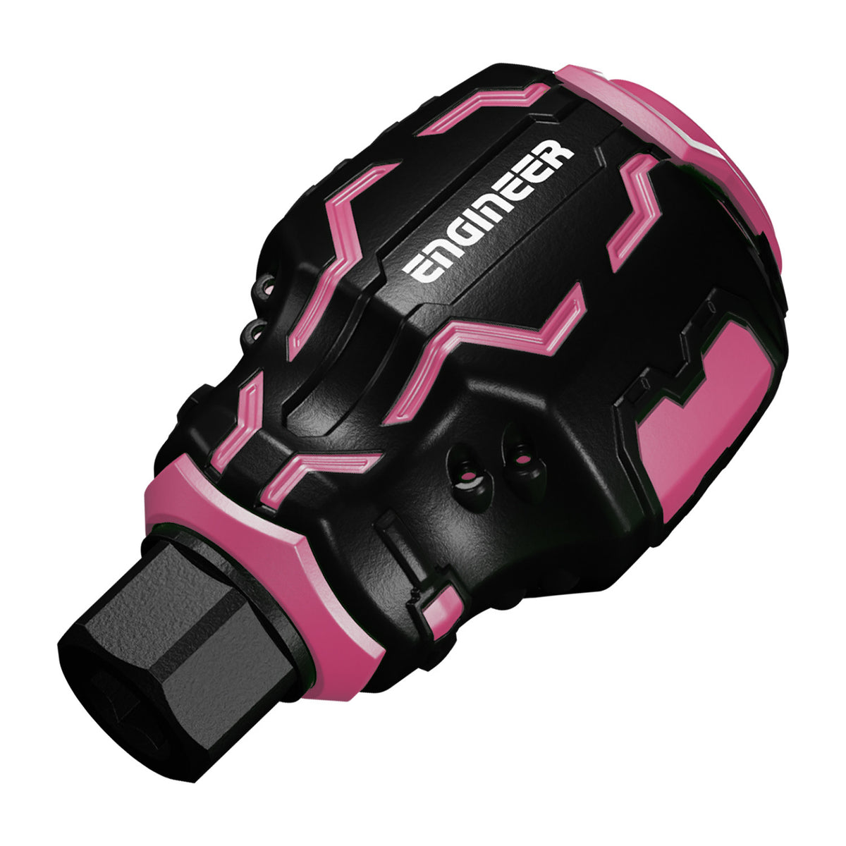 Engineer STUBBY Drive Bit Driver for 6.35 mm Hex Bits 55 mm Pink and Black DZ-90P