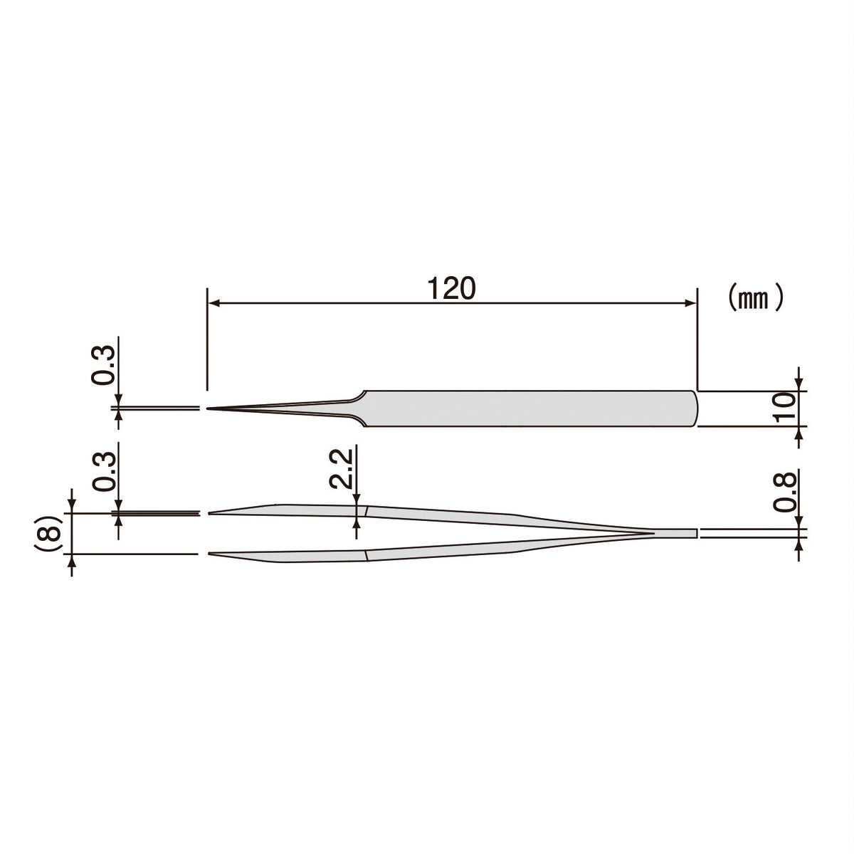 Engineer Tetsuwan Tweezers Extra Fine Type 0.3 mm Tip 120 mm PT-31