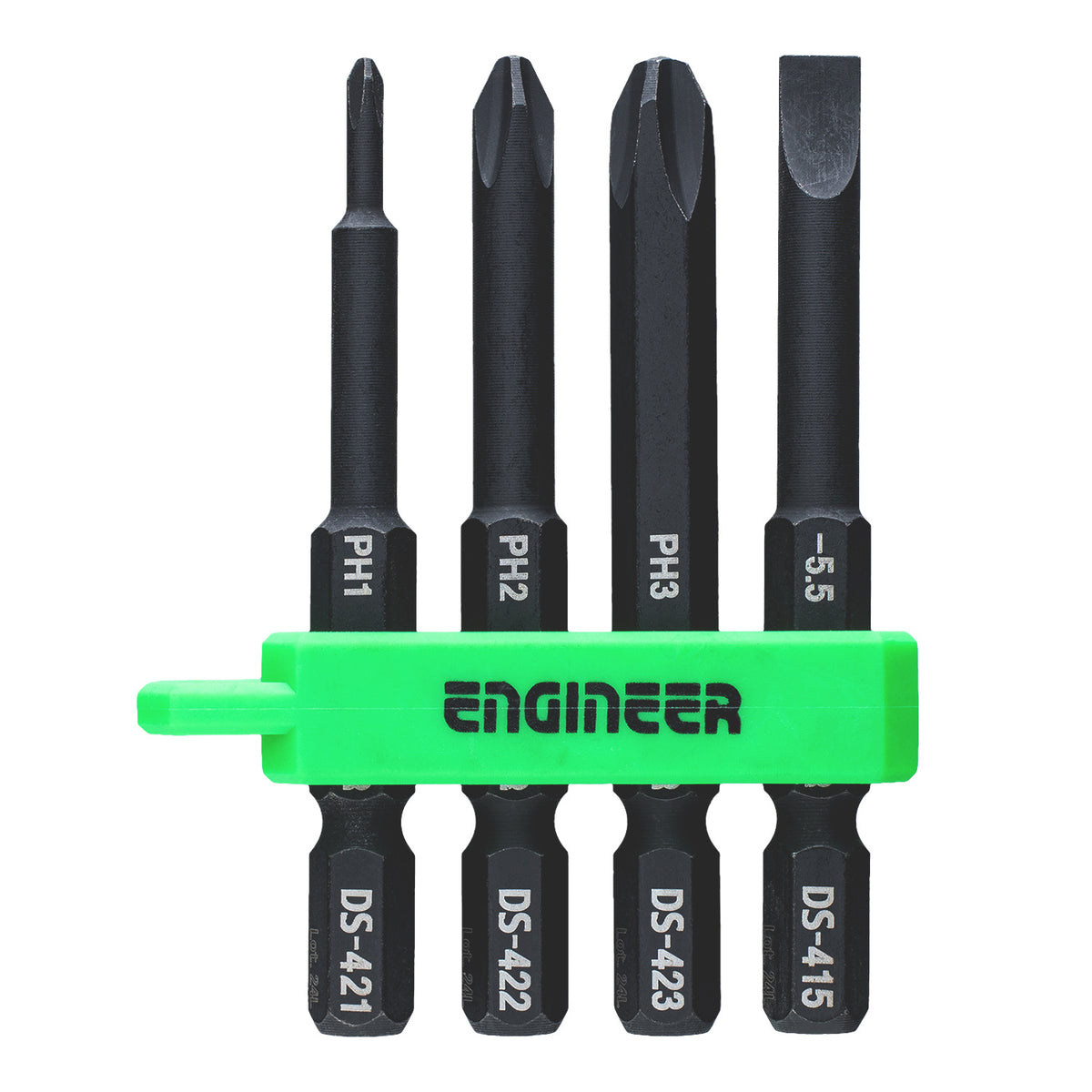 Engineer Phillips/Slotted Middle Bit 4-Piece Set No.1 to No.3 and 5.5 mm DS-403