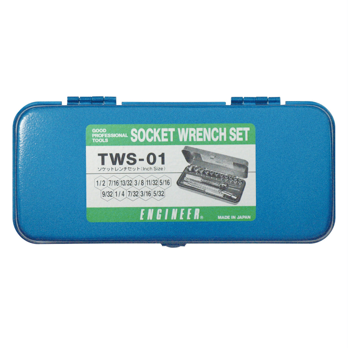Engineer Socket Wrench 16-Piece Set SAE Sizes 6.3 mm Drive TWS-01