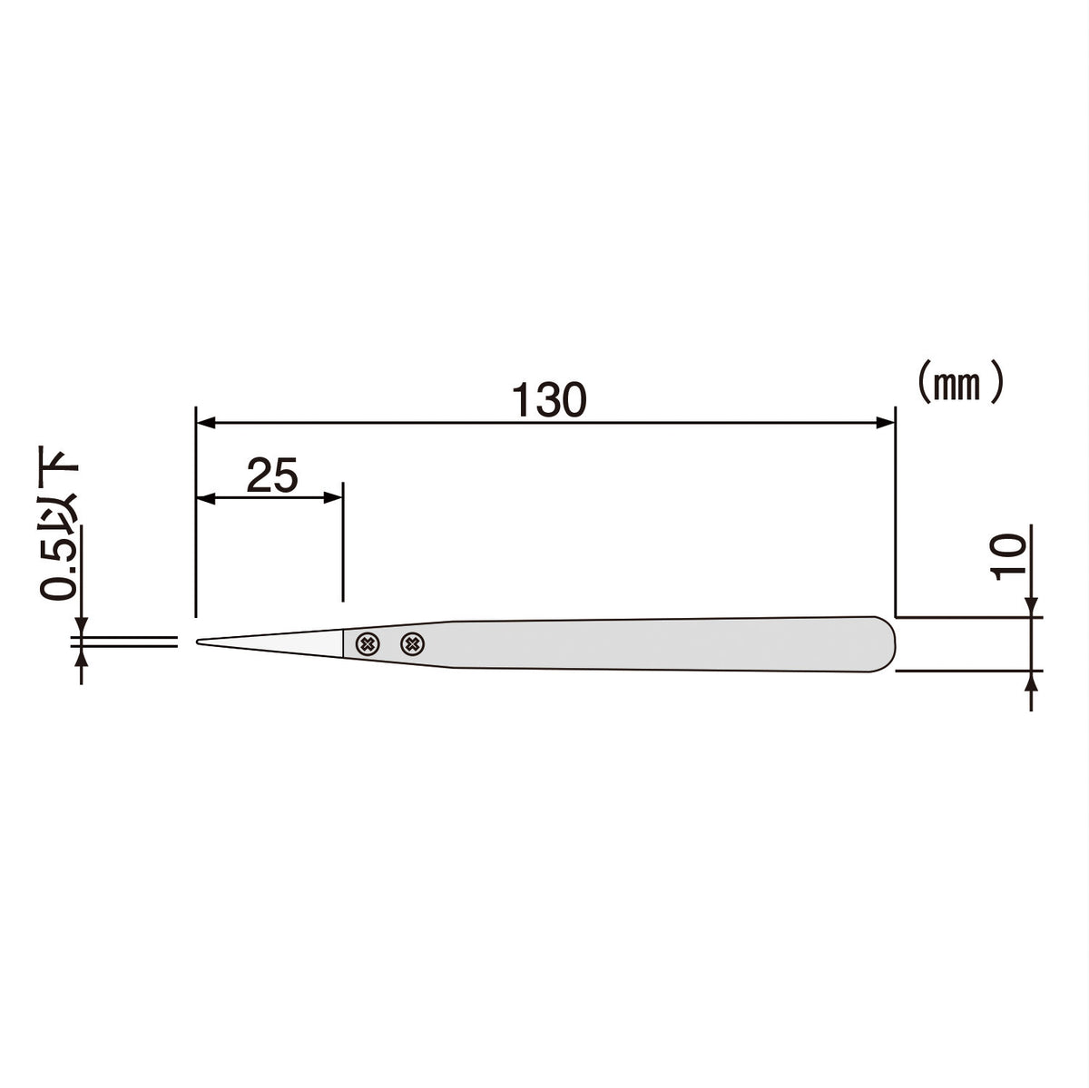 Engineer Ceramic Tip Tweezers Standard Type 130 mm PTZ-51