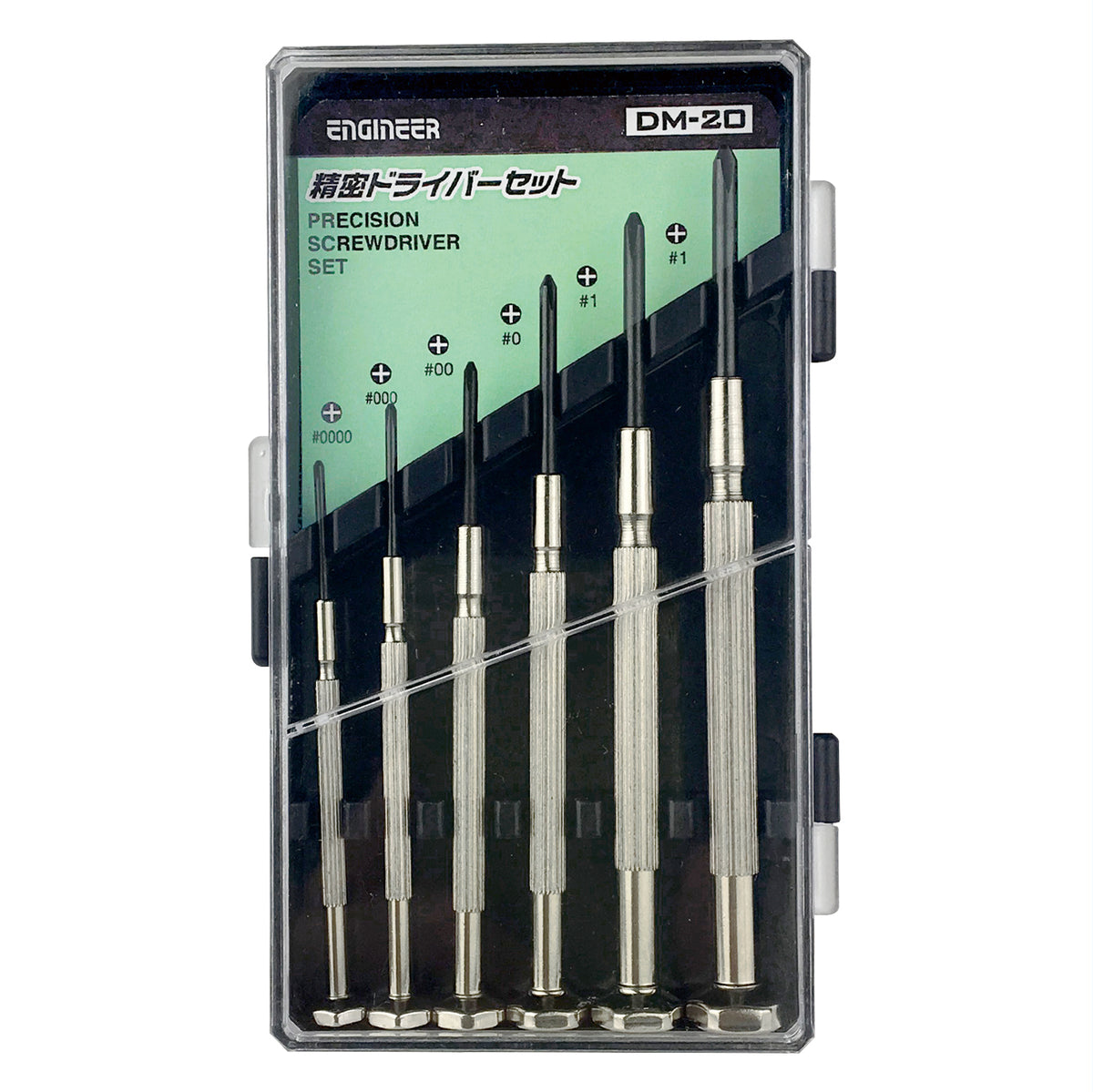 Engineer Micro Precision Screwdriver 6-Piece Set Phillips No.0000 to No.1 DM-20