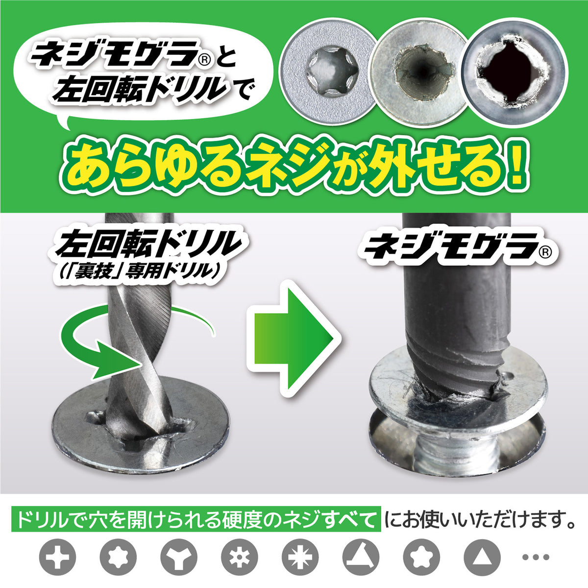 Engineer MINI Drive and Nejimogura Trick Method 3-Piece Set Screw Head 7 to 9.5 mm TDZ-830