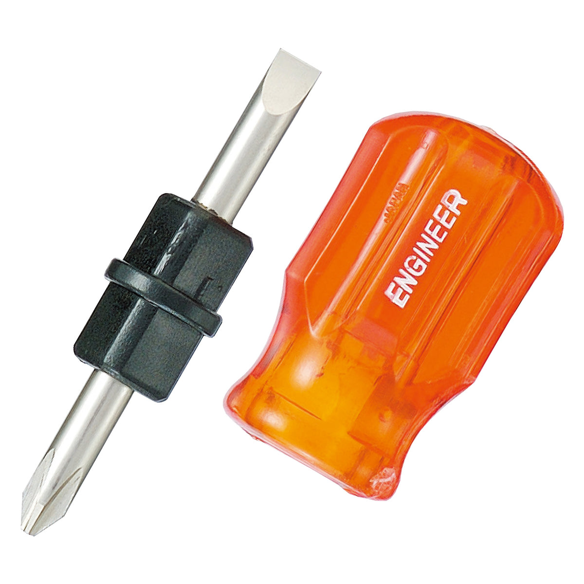 Engineer Twin Star Reversible Stubby Screwdriver Phillips No.2 and Slotted 6.3 mm DST-05