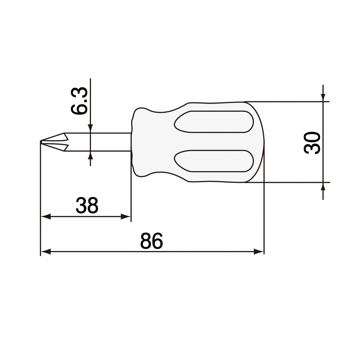 Engineer Stubby Screwdriver Slotted 6.3 x 0.9 mm DST-01