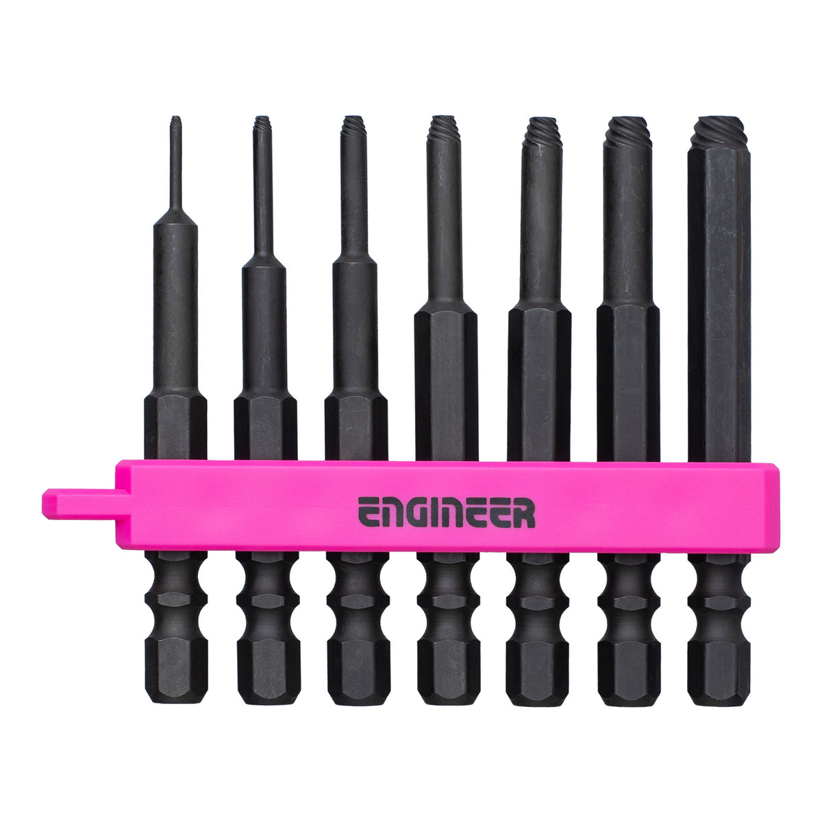 Engineer Nejimogura Middle Hex Extractor Bit 7-Piece Set 0.89 to 5 mm Pink and Black DBZ-401P