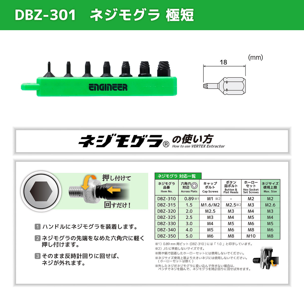 Engineer Nejiresu Q 35-Piece Extra Short Bit Set with Hard Case DXZ-12