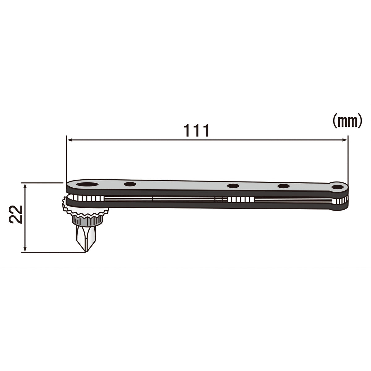 Engineer Thin Offset Ratchet Set Phillips No.1 to No.3 and Slotted 6 mm DR-55
