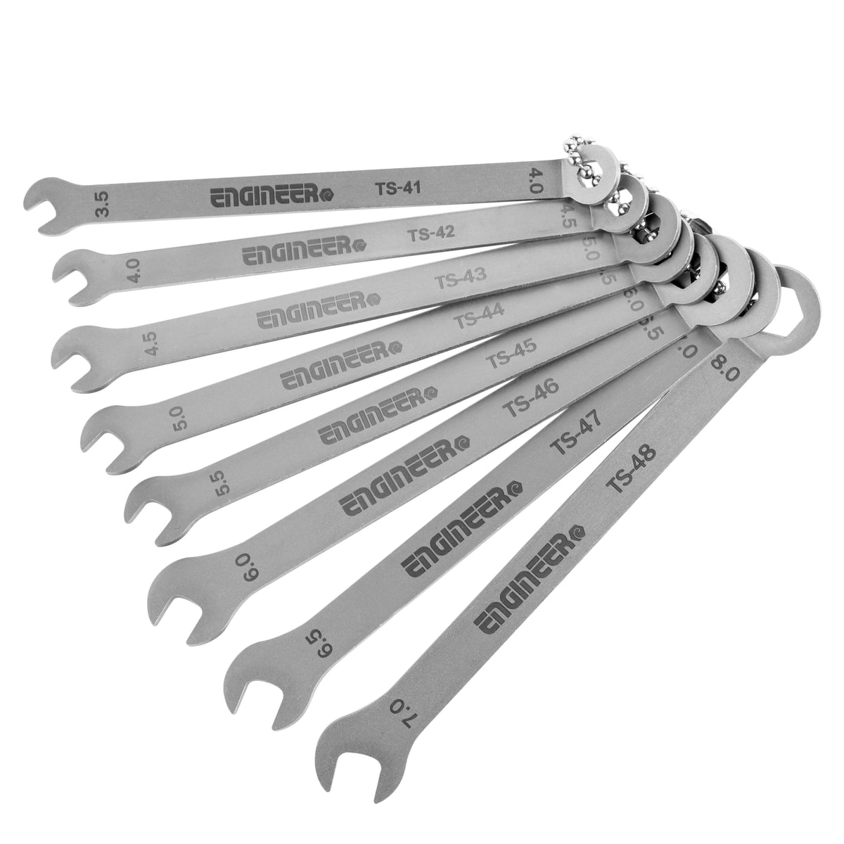 Engineer Mini Open End Wrench 8-Piece Set 3.5 to 8 mm TS-04