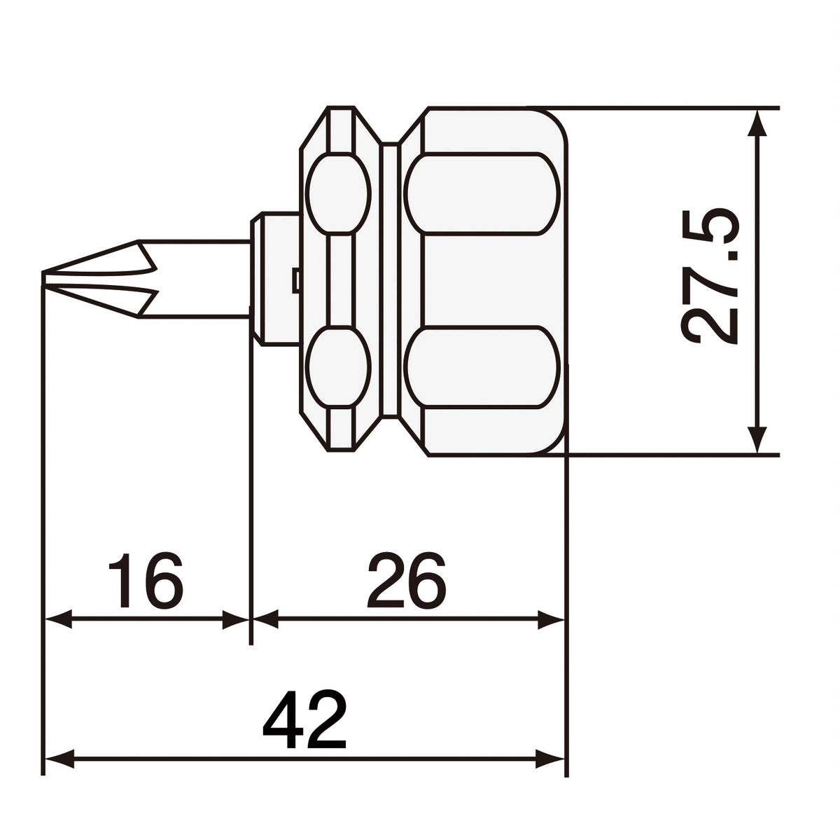 Engineer Interchangeable Mini Star Stubby Screwdriver Phillips No.2 and Slotted 6 mm DST-07
