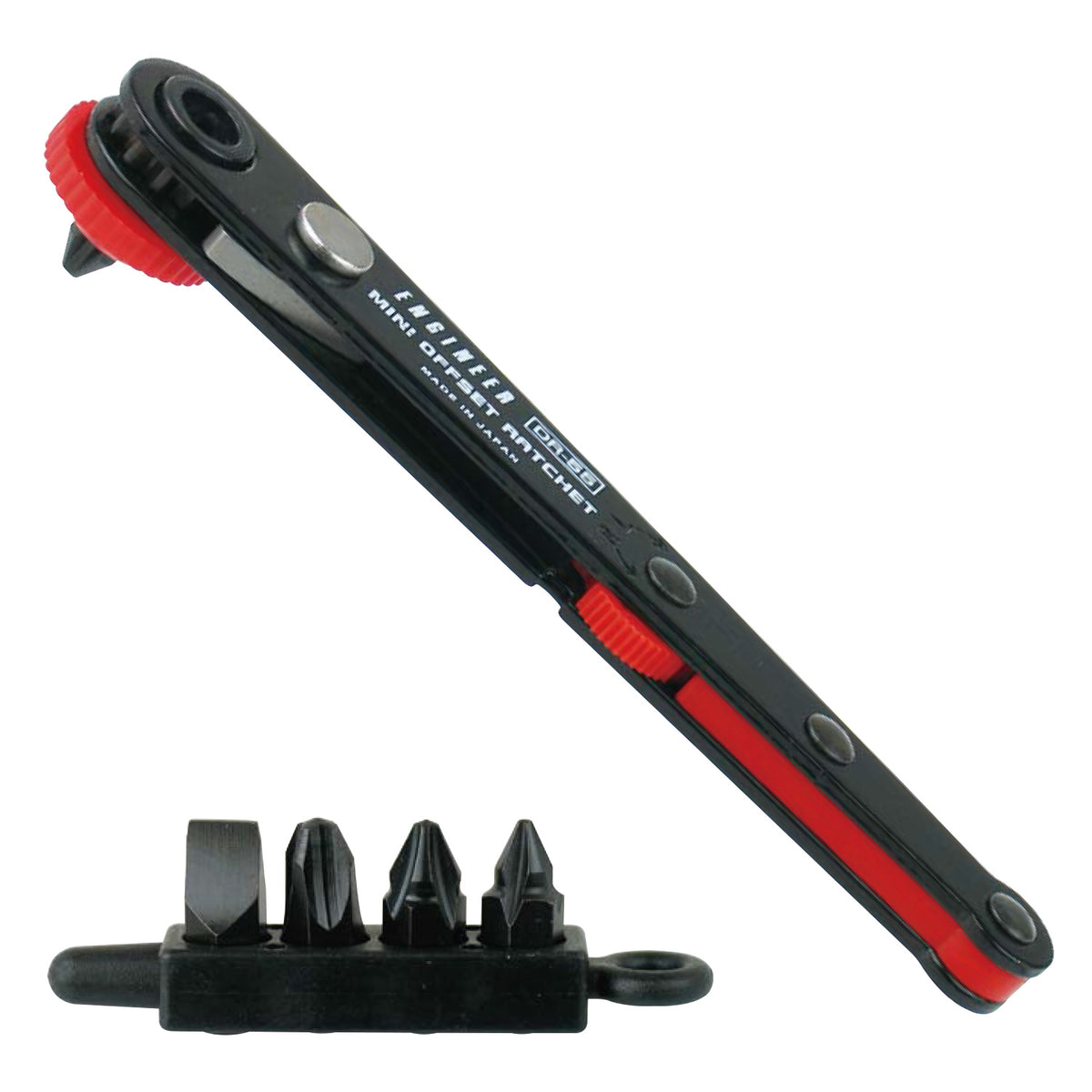 Engineer Thin Offset Ratchet Set Phillips No.1 to No.3 and Slotted 6 mm DR-55