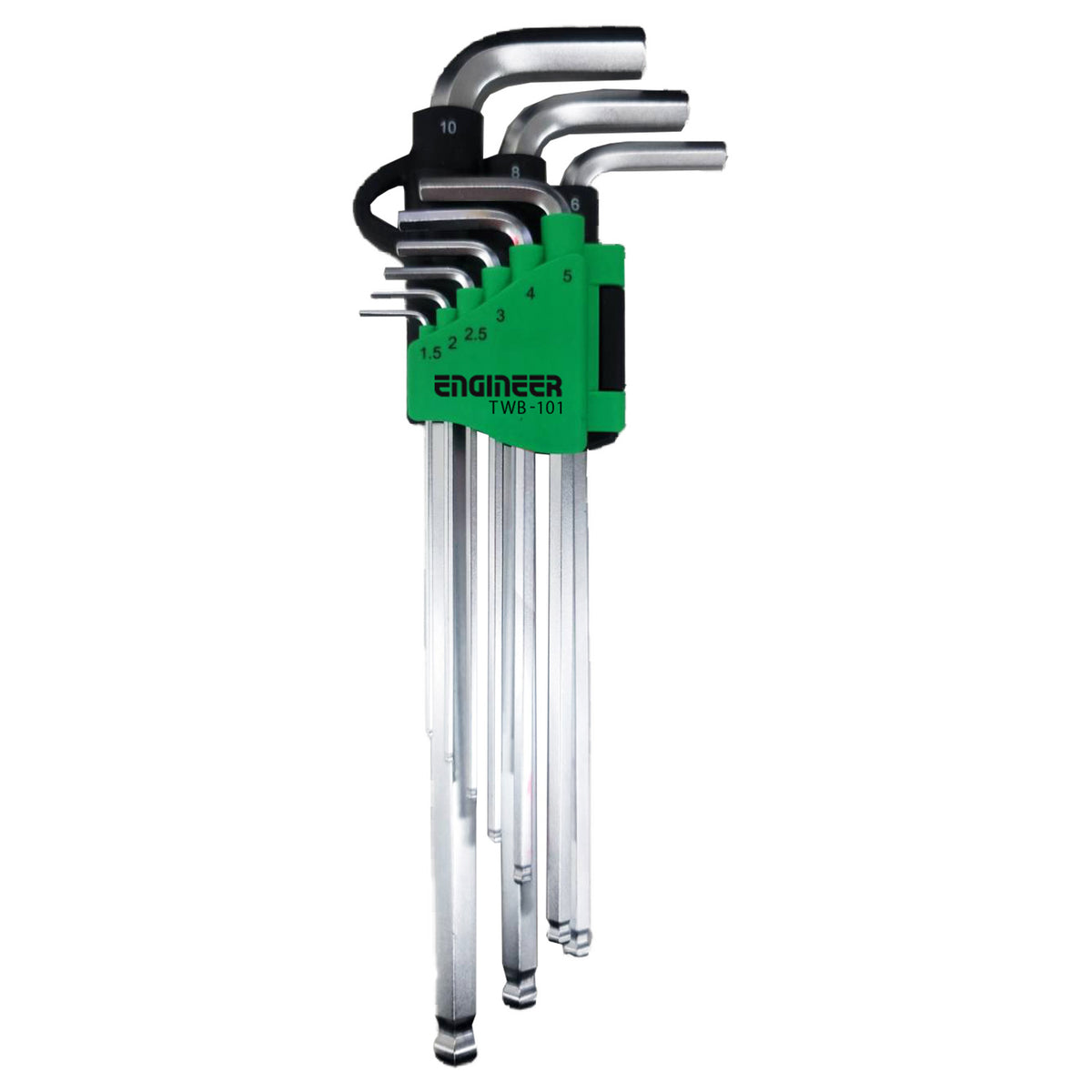 Engineer Ball Point Hex Key Long 9-Piece Set 1.5 to 10 mm TWB-101