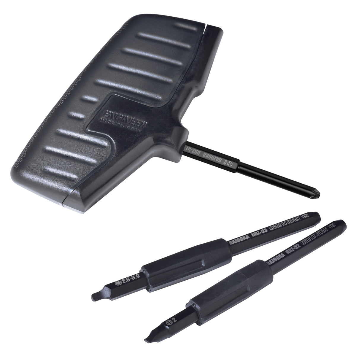 Engineer Nejibazooka Extractor Set with Grip Phillips No.2 and Hex 2.5 to 3 mm Black DBZ-55B