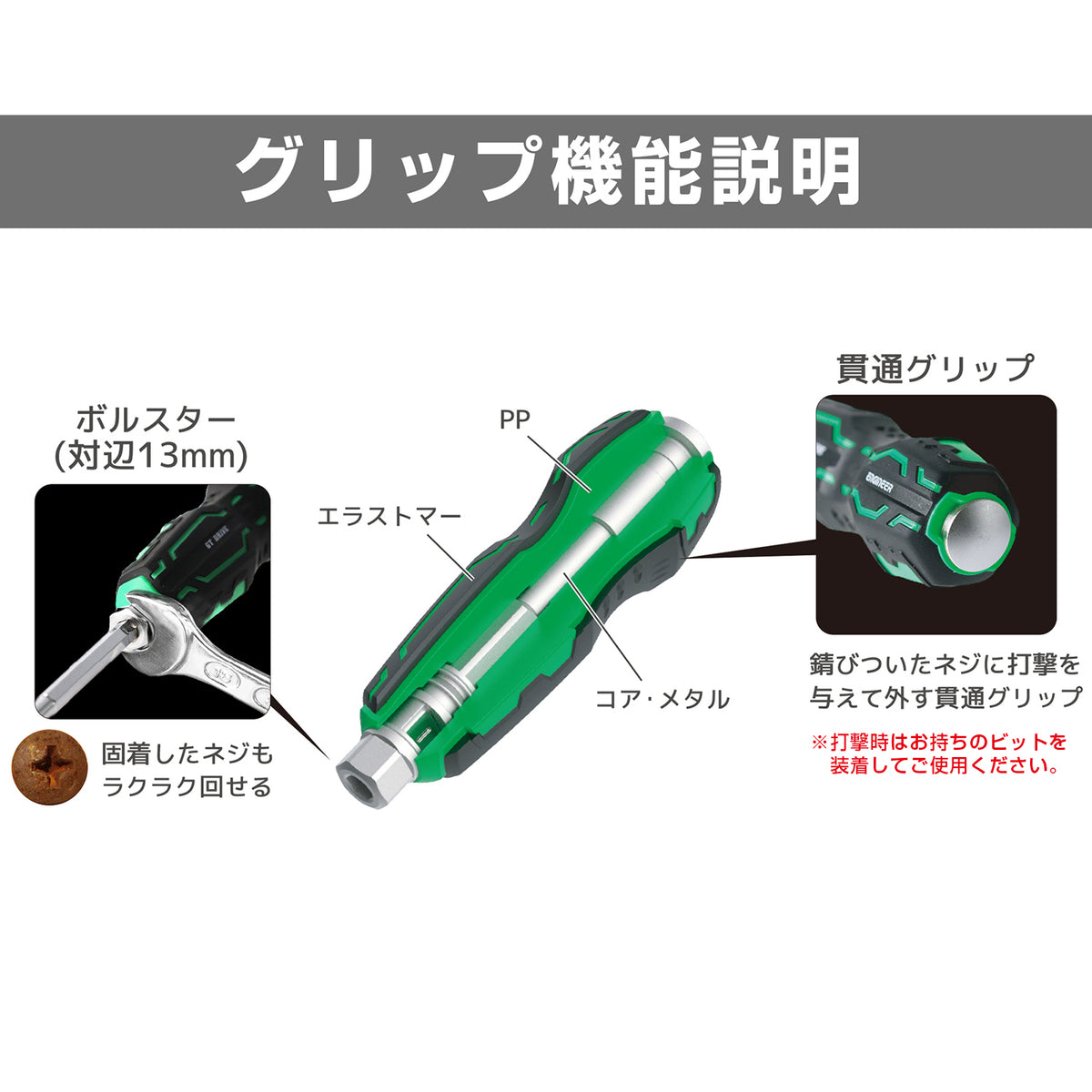 Engineer Nejisaurus GT Drive 01 Ball Grip Screwdriver Phillips No.2 DZ-71