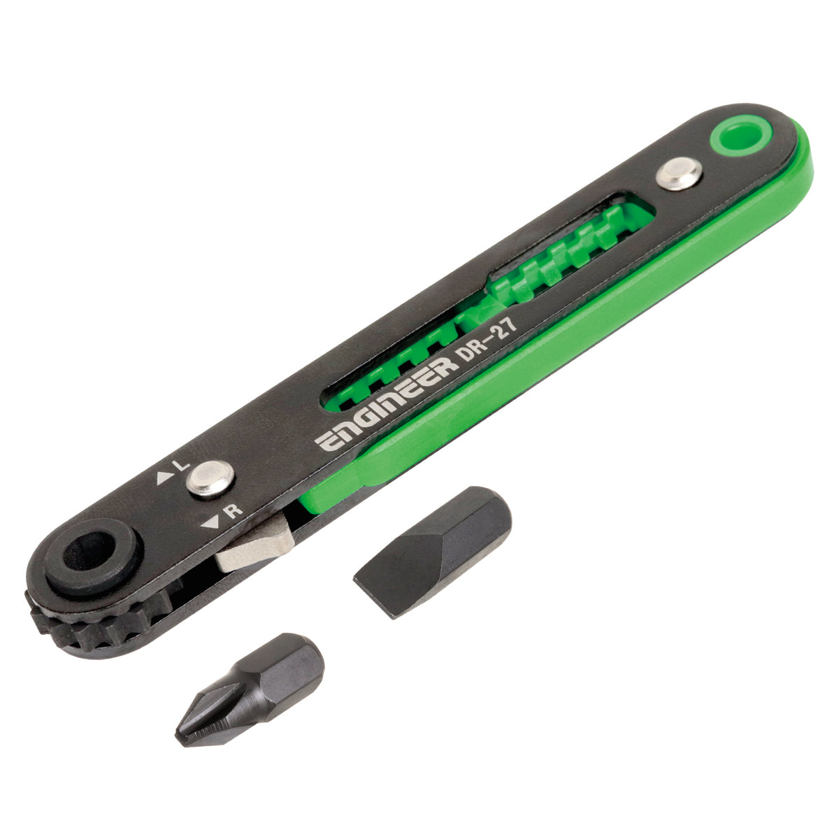 Engineer Ultra-Thin Ratchet Screwdriver Phillips No.2 and Slotted 6 mm DR-27