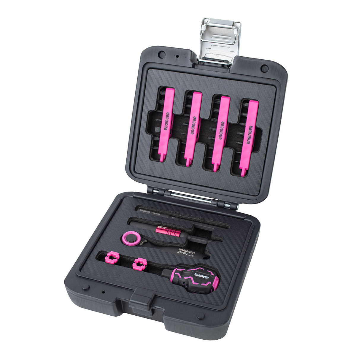 Engineer Nejiresu Q 35-Piece Extra Short Bit Set with Hard Case Pink and Black DXZ-12P