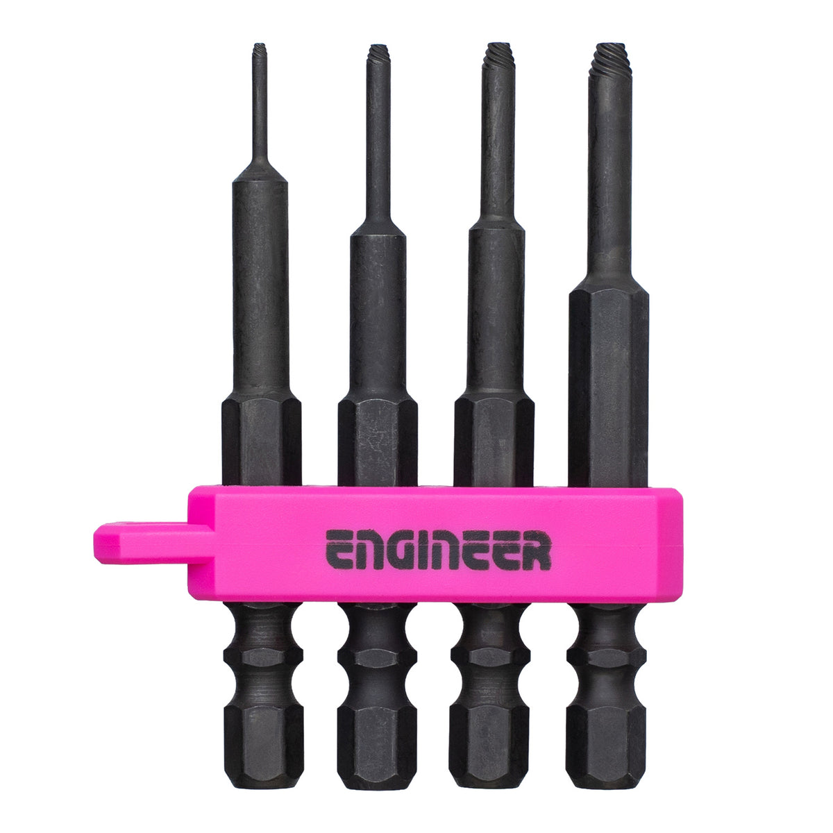 Engineer Nejimogura Middle Hex Extractor Bit 4-Piece Set 0.89 to 2.5 mm Pink and Black DBZ-402P