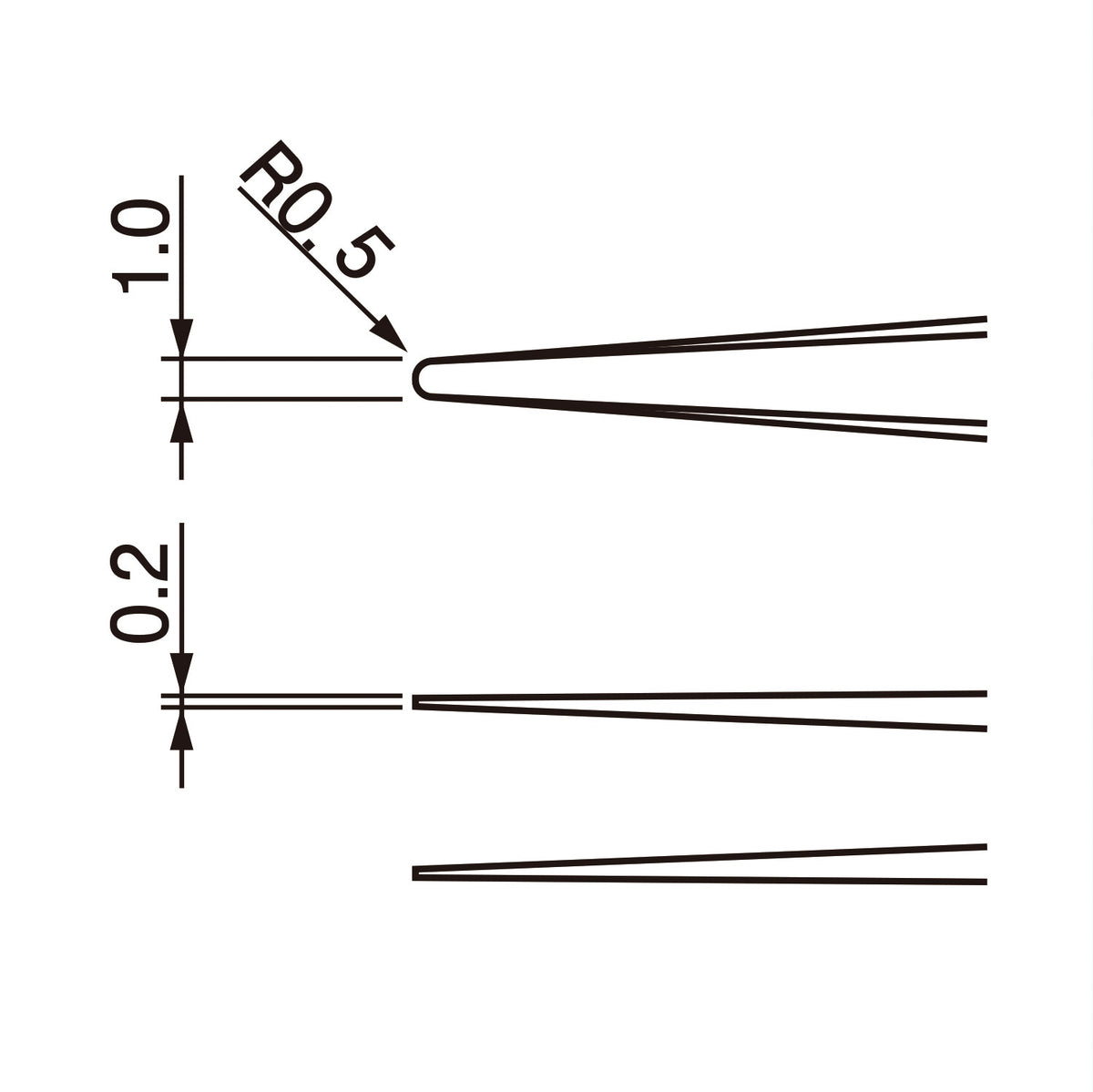 Engineer Precision Tweezers 0.5 mm Tip 120 mm PTZ-02