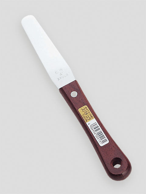 Nisaku Stainless Steel Spatula 100mm, Wood Handle No.413