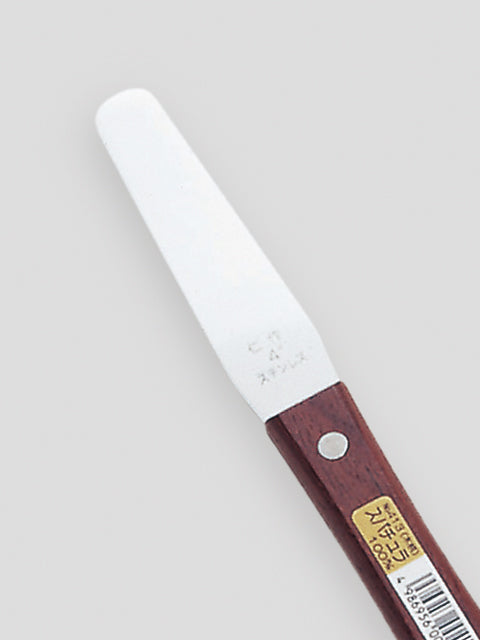 Nisaku Stainless Steel Spatula 100mm, Wood Handle No.413