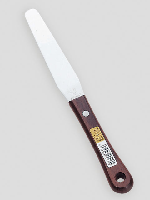 Nisaku Stainless Steel Spatula 125mm, Wood Handle No.415
