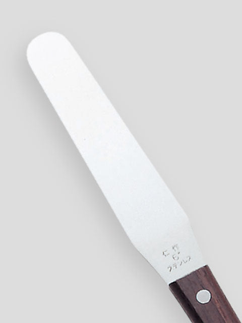 Nisaku Stainless Steel Spatula 150mm, Wood Handle No.420