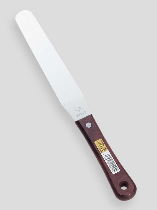 Nisaku Stainless Steel Spatula 180mm, Wood Handle No.425