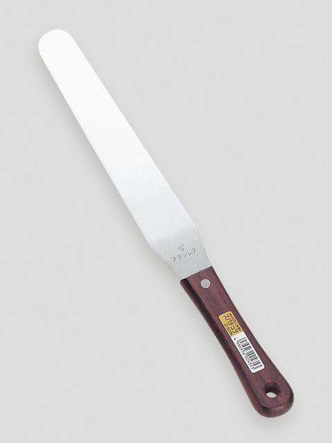 Nisaku Stainless Steel Spatula 230mm, Wood Handle No.435