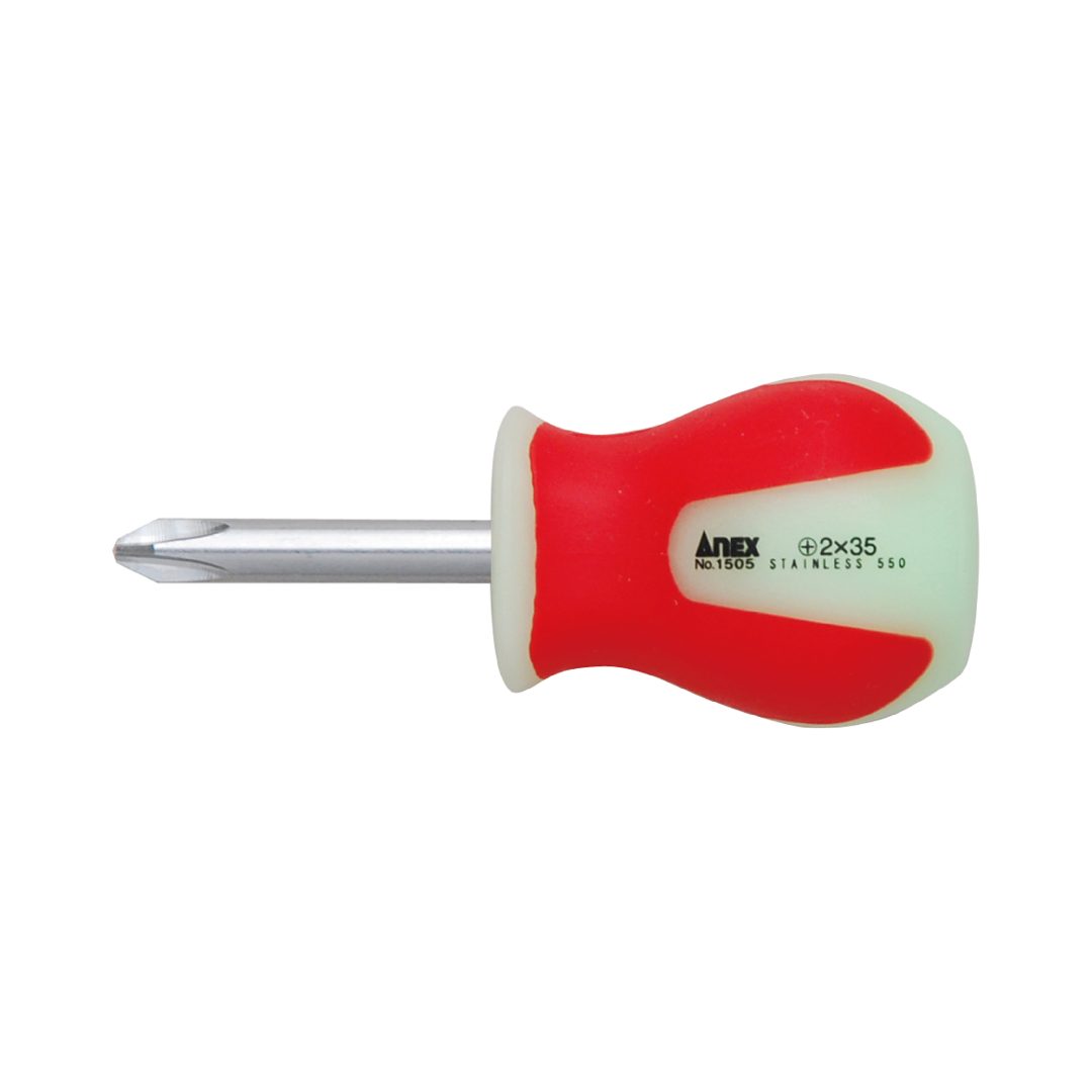 Anex Stainless Luminous Screwdriver Stubby Type +2x35 1505