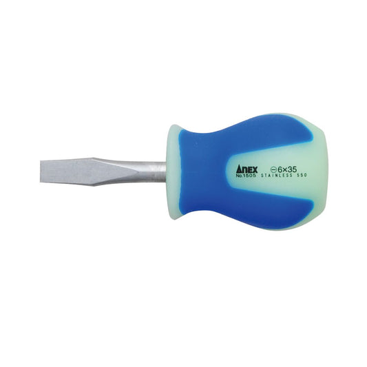 Anex Stainless Luminous Screwdriver Stubby Type -6x35 1505