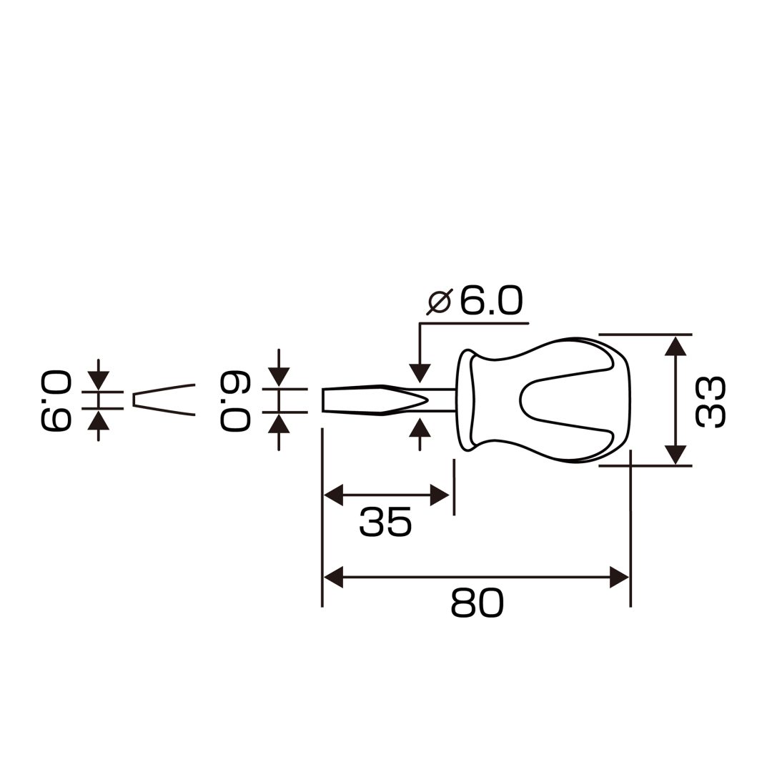 Anex Stainless Luminous Screwdriver Stubby Type -6x35 1505