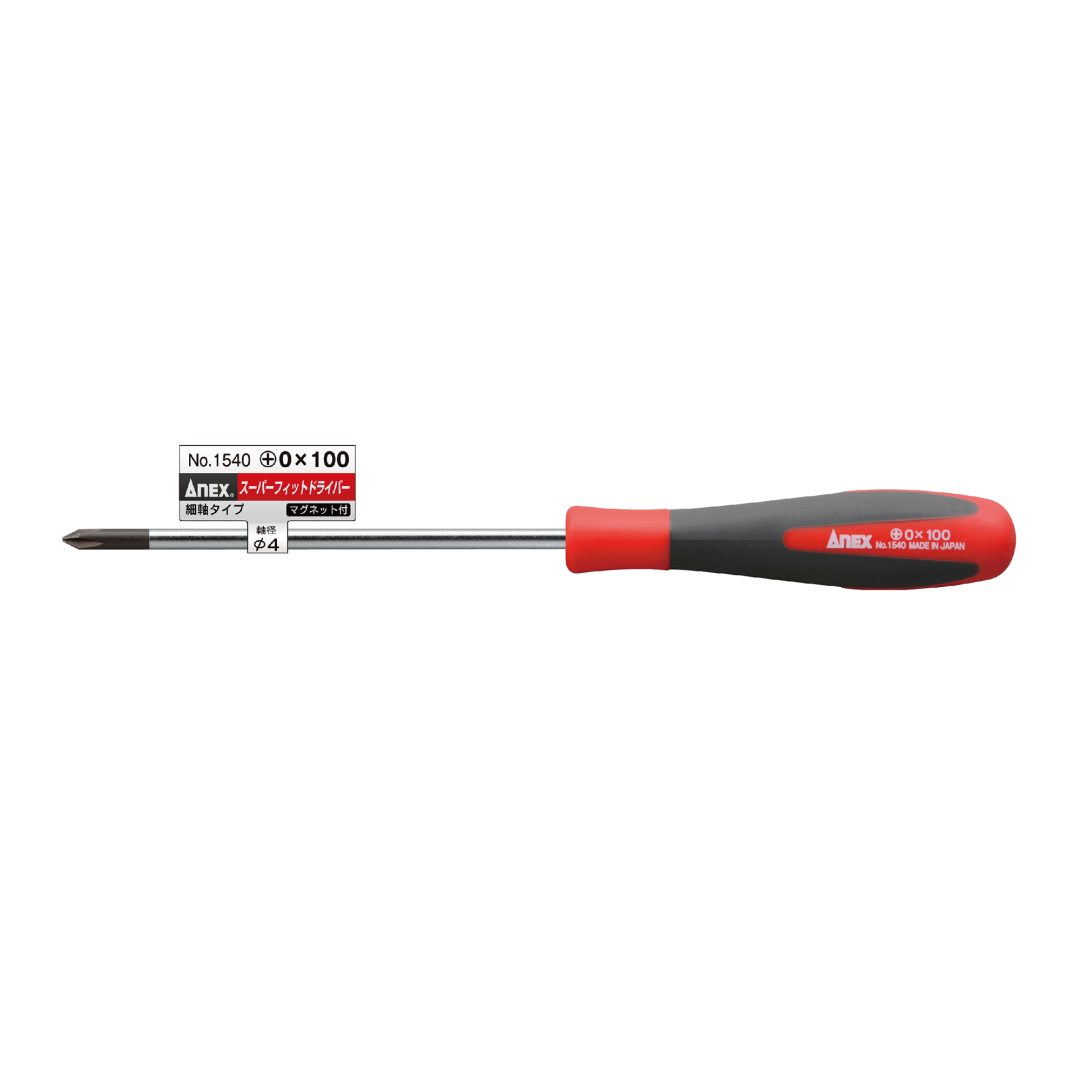 Anex Super Fit Screwdriver Slim Shaft Type +0x100 1540