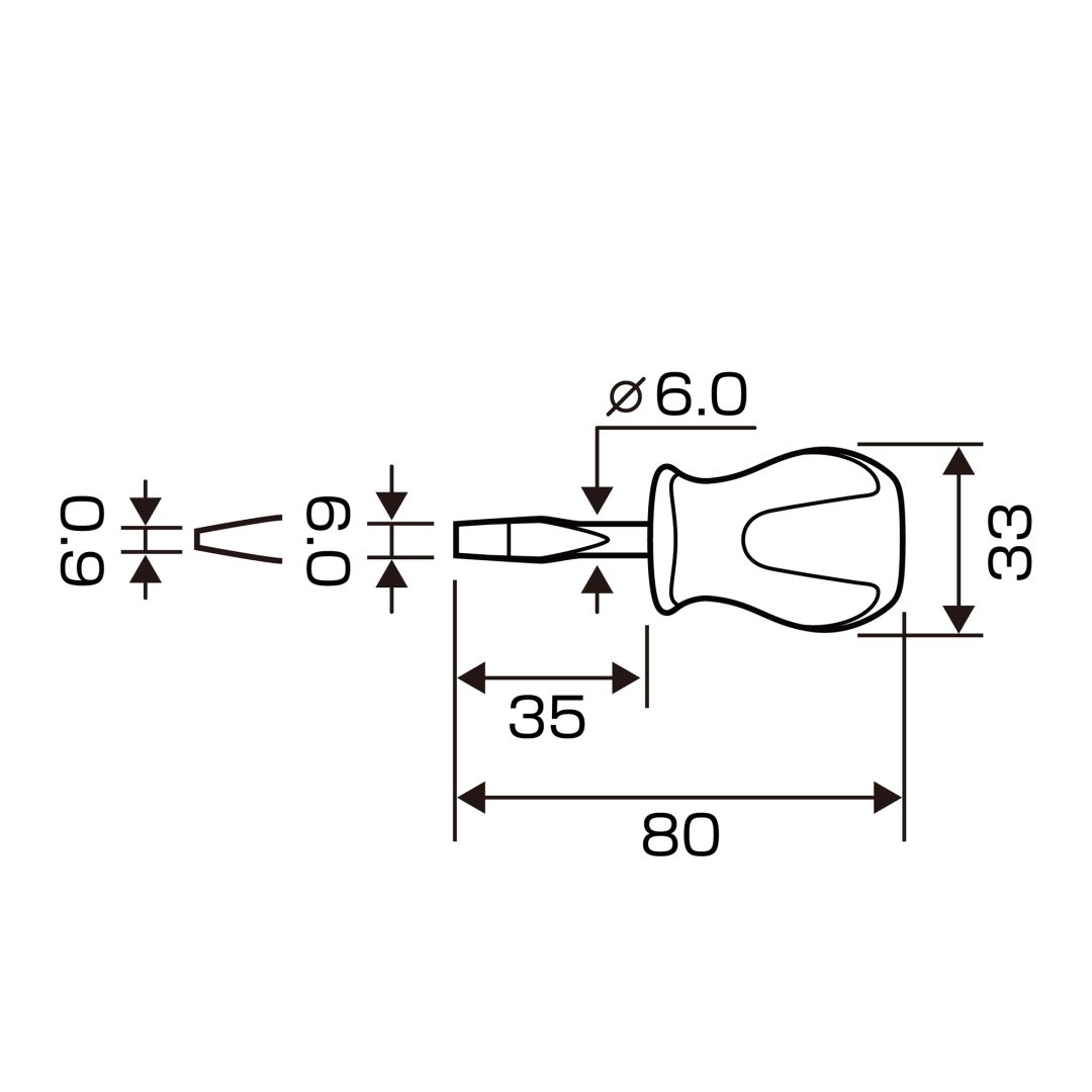 Anex Super Fit Screwdriver Stubby Type -6x35 1560