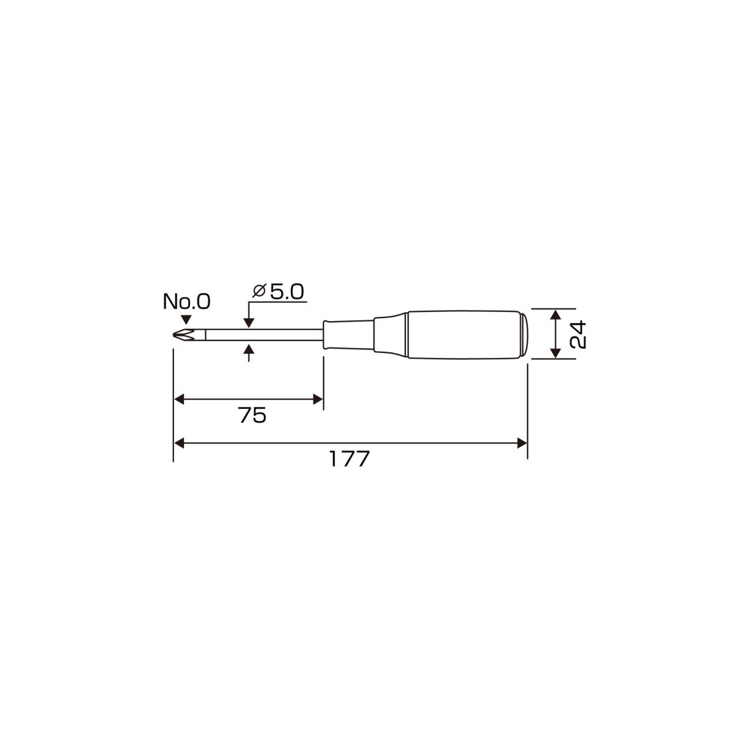Anex Wooden Handle Heavy-Duty Punch-Through Screwdriver +0x75 170