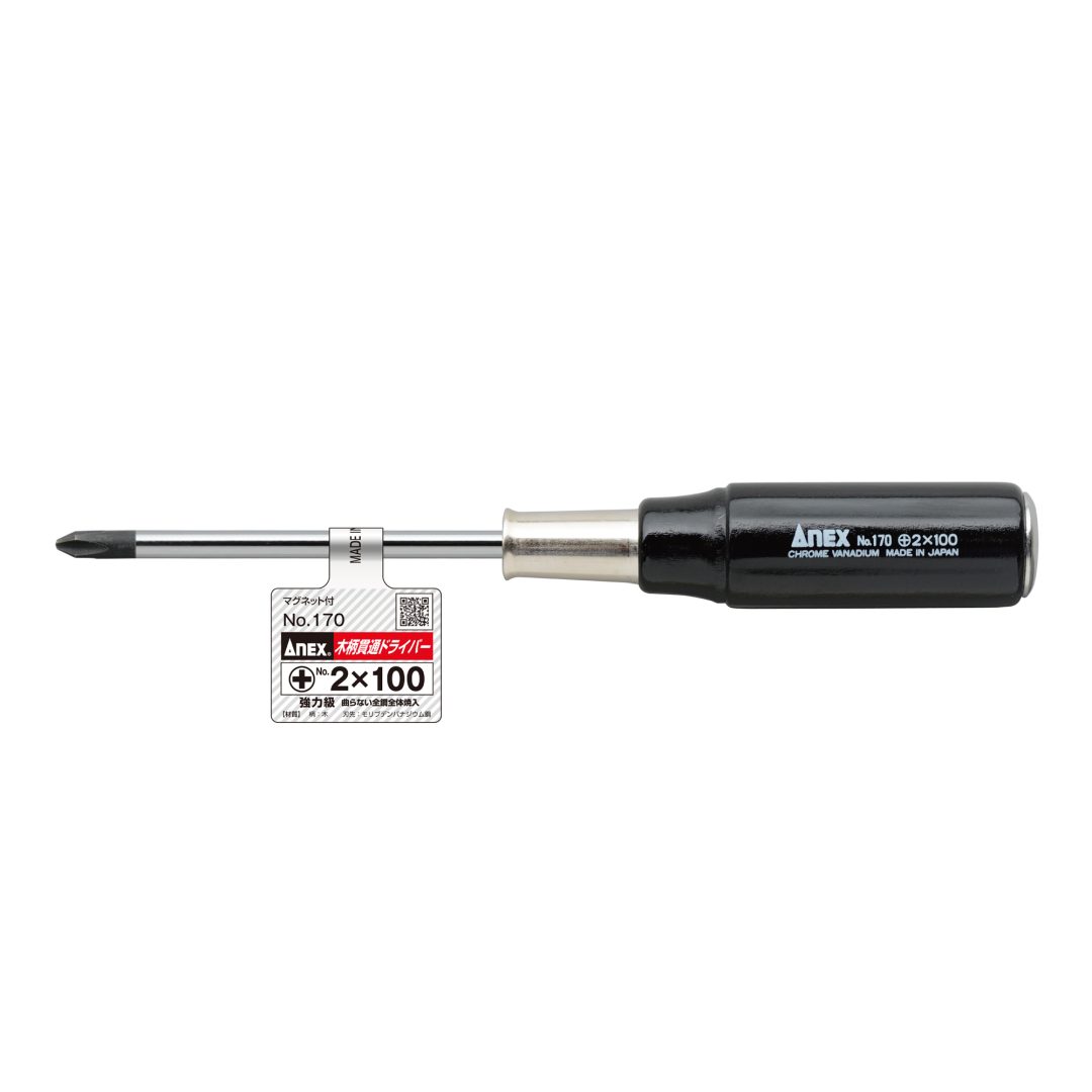 Anex Wooden Handle Heavy-Duty Punch-Through Screwdriver +2x100 170
