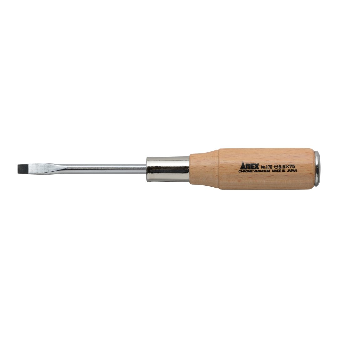 Anex Wooden Handle Heavy-Duty Punch-Through Screwdriver -5.5x75 170