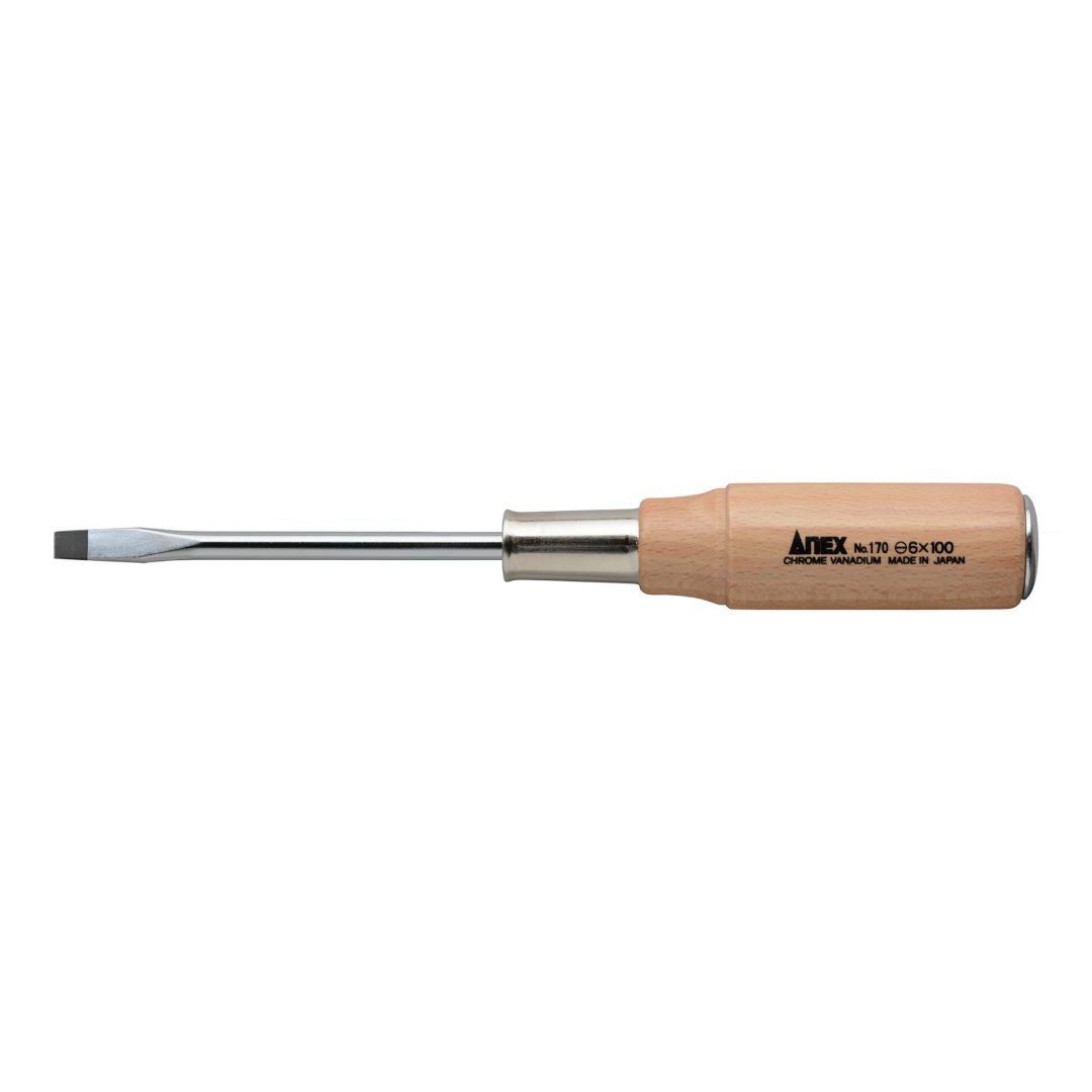 Anex Wooden Handle Heavy-Duty Punch-Through Screwdriver -6x100 170