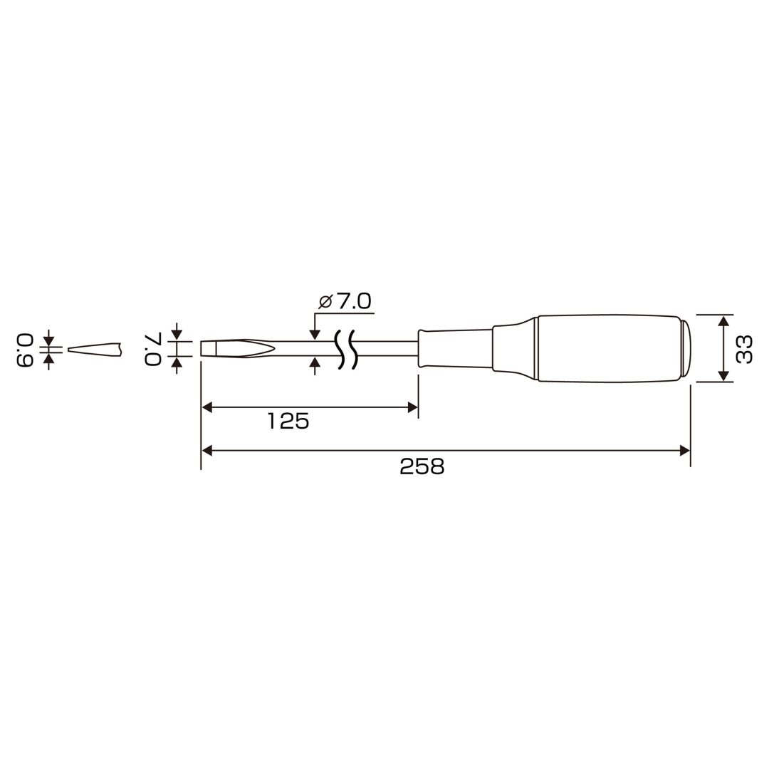 Anex Wooden Handle Heavy-Duty Punch-Through Screwdriver -7x125 170